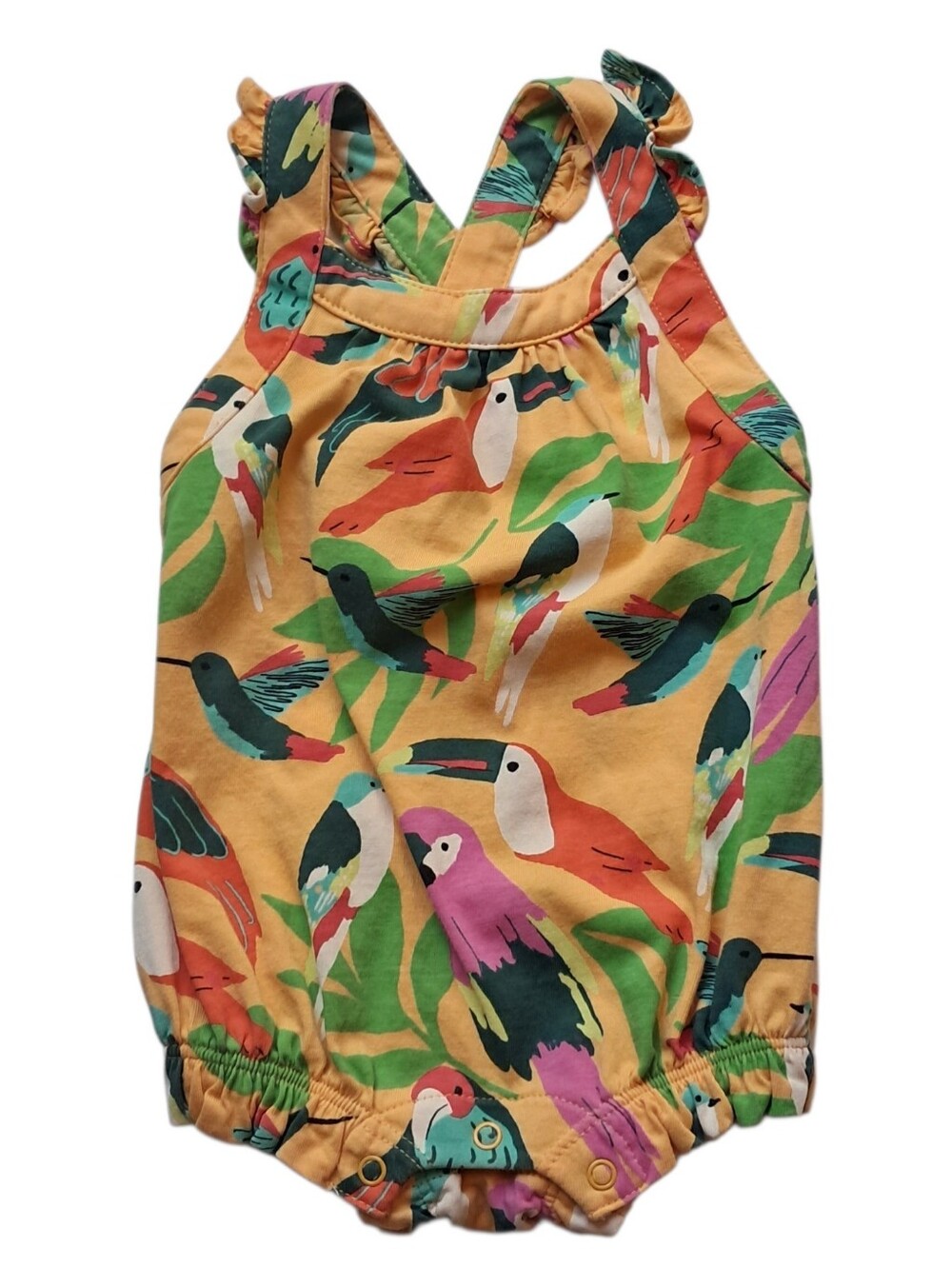 Tea Collection Tropical Bird Romper Size 0-3 Months